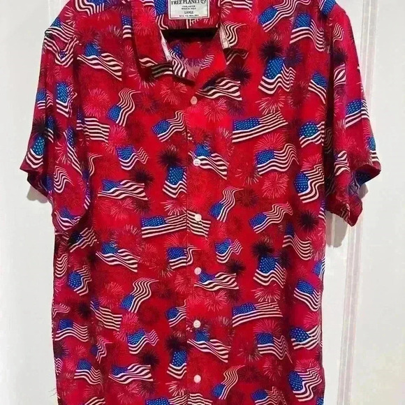 Size Large Free Plant Button Down Shirt - Picture 1 of 4